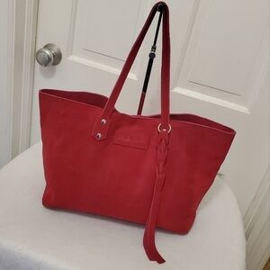 M.I.L.A Fuscia Suede Tote